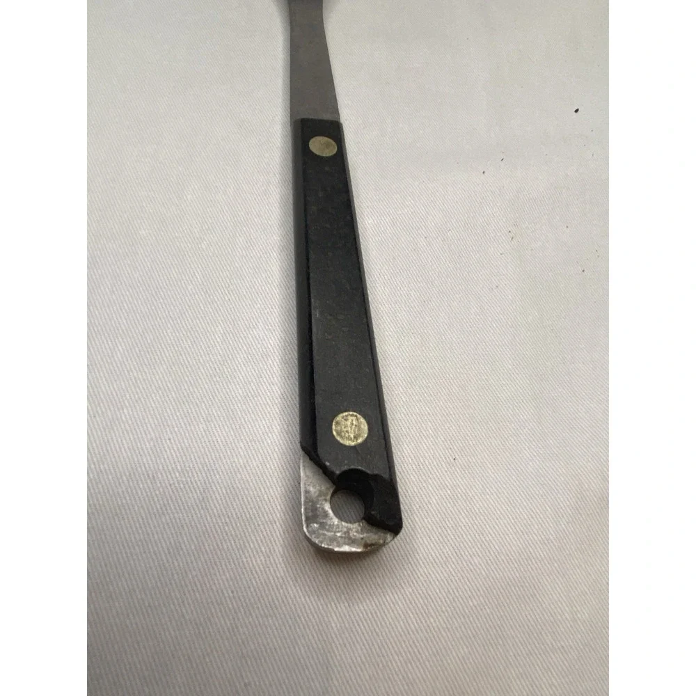 Vintage Flint Stainless Vanadium Carving Fork Black Handle USA‎ Made 11.5 Inch